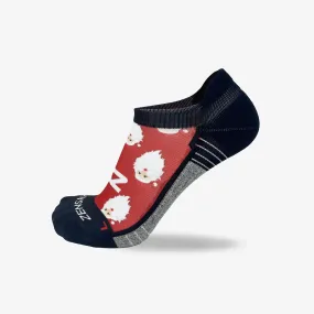 Santa Faces Running Socks (No Show)