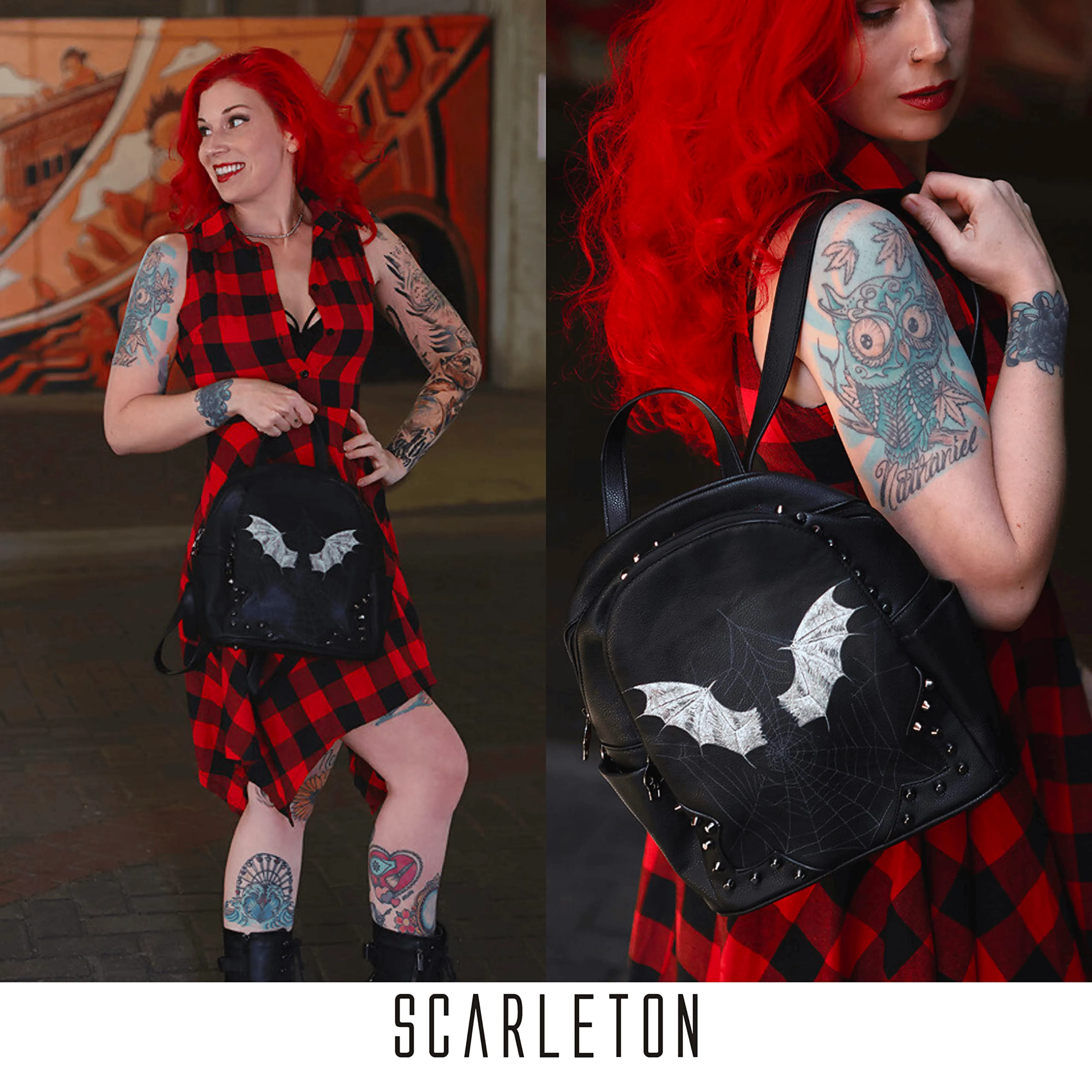 Scarleton Studded Bat Wing Fashion Backpack H209301A