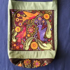 Sewfunky Hemp Folk Birds Bag