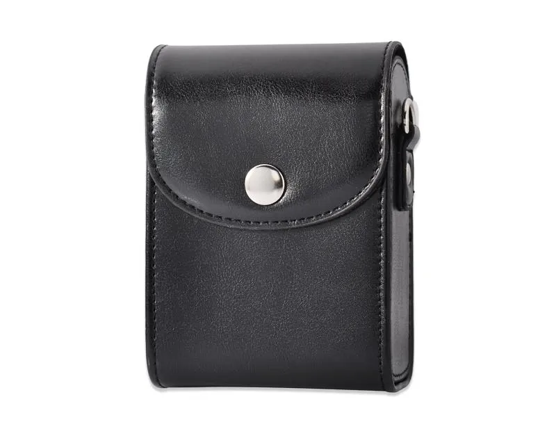 Simple PU Leather Shoulder Bag for Mirrorless Camera - Black