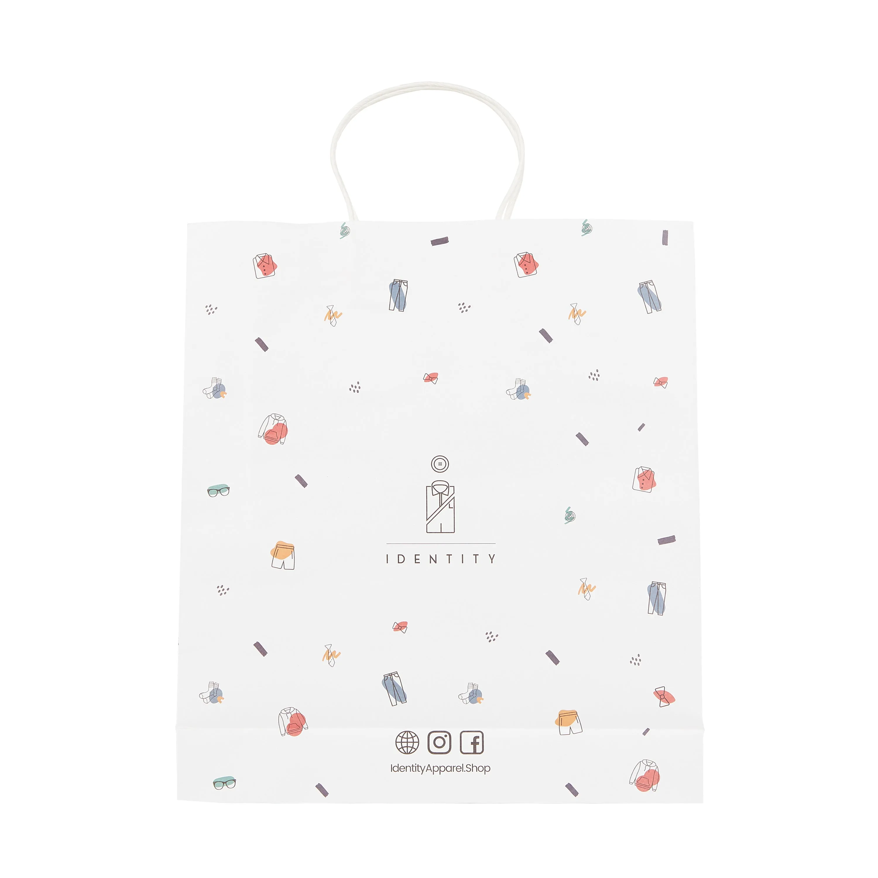 Single Paper Bag with Color Print for Gifting