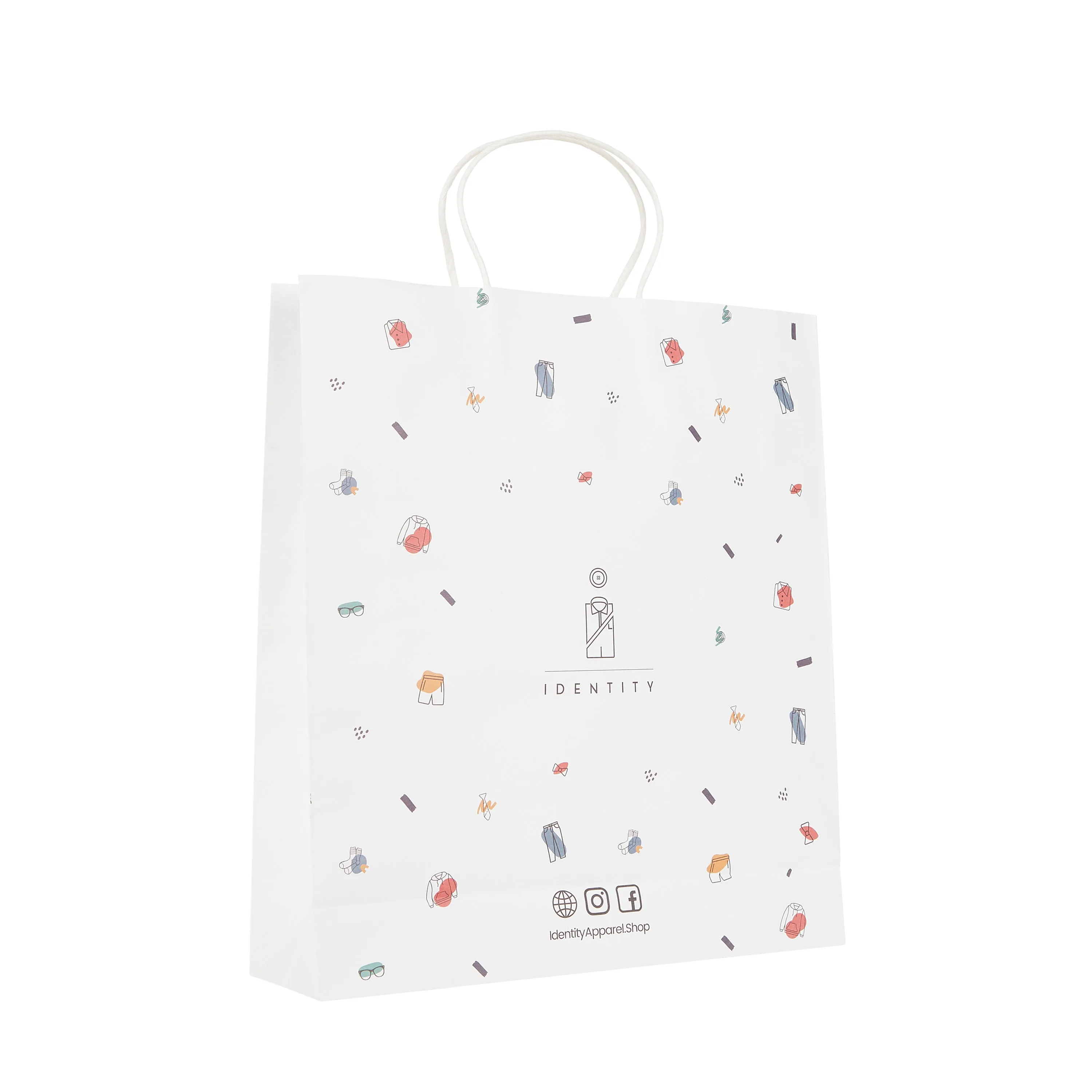 Single Paper Bag with Color Print for Gifting