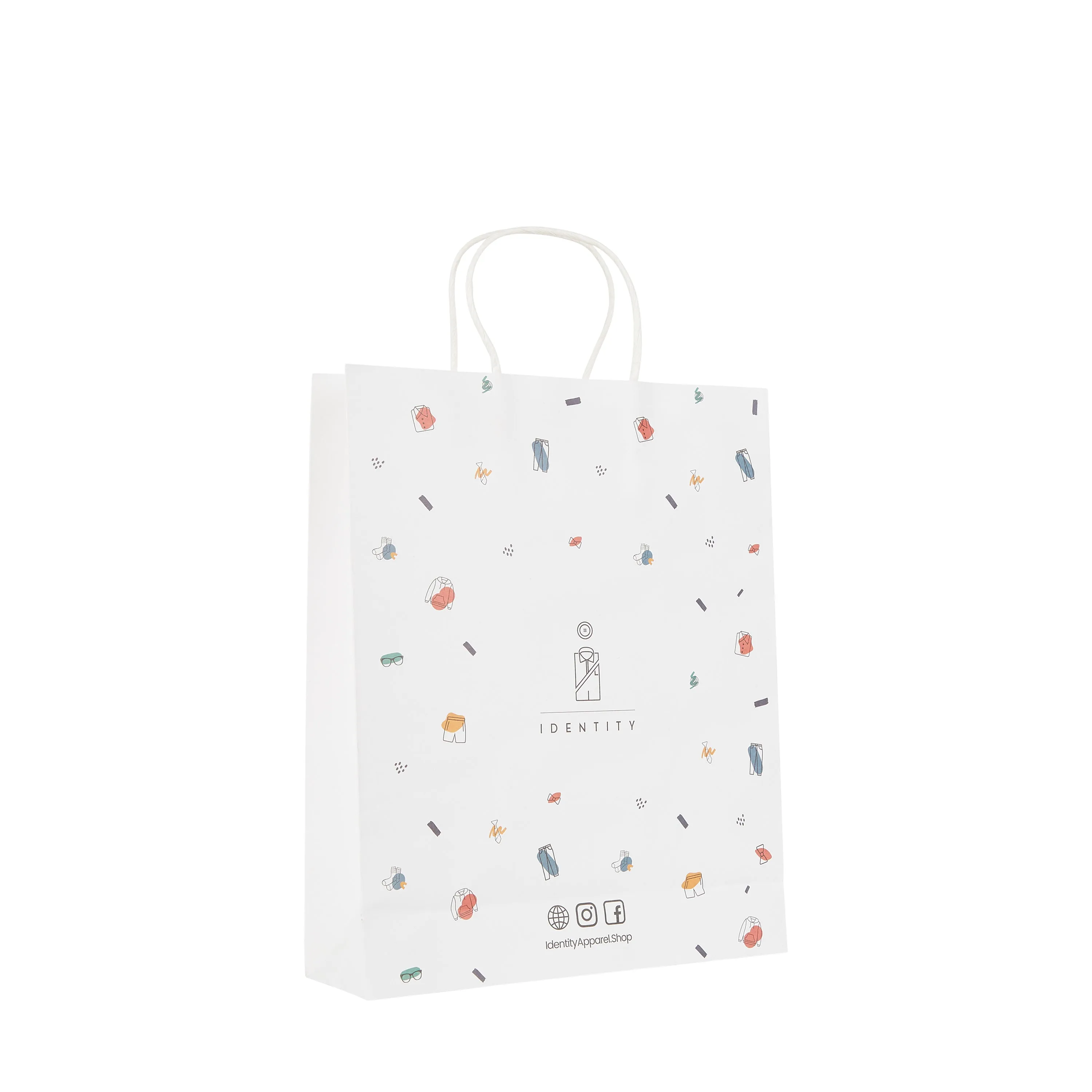 Single Paper Bag with Color Print for Gifting