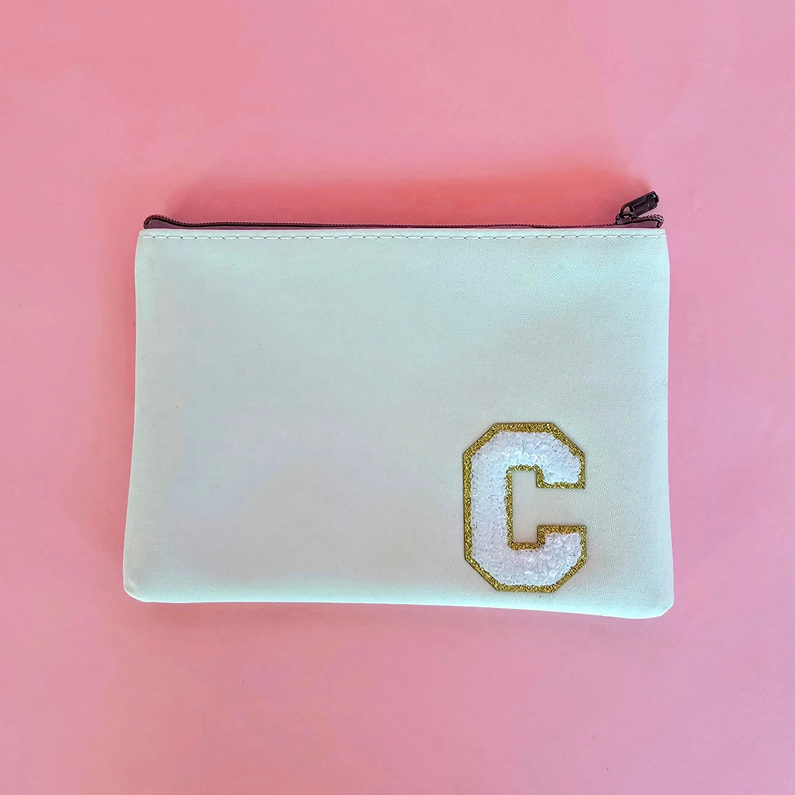 Small Chenille Patch Makeup Bag