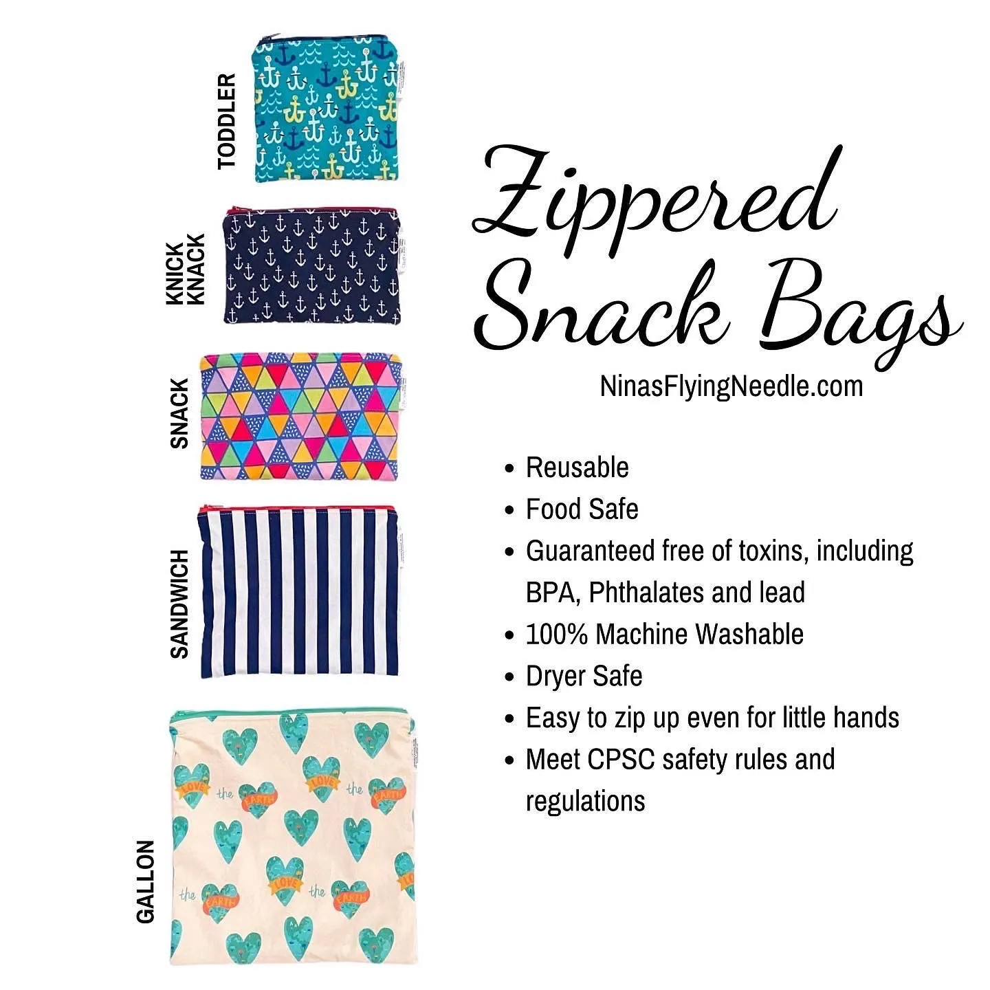 Snack Sized Reusable Zippered Bag Emergency Cars