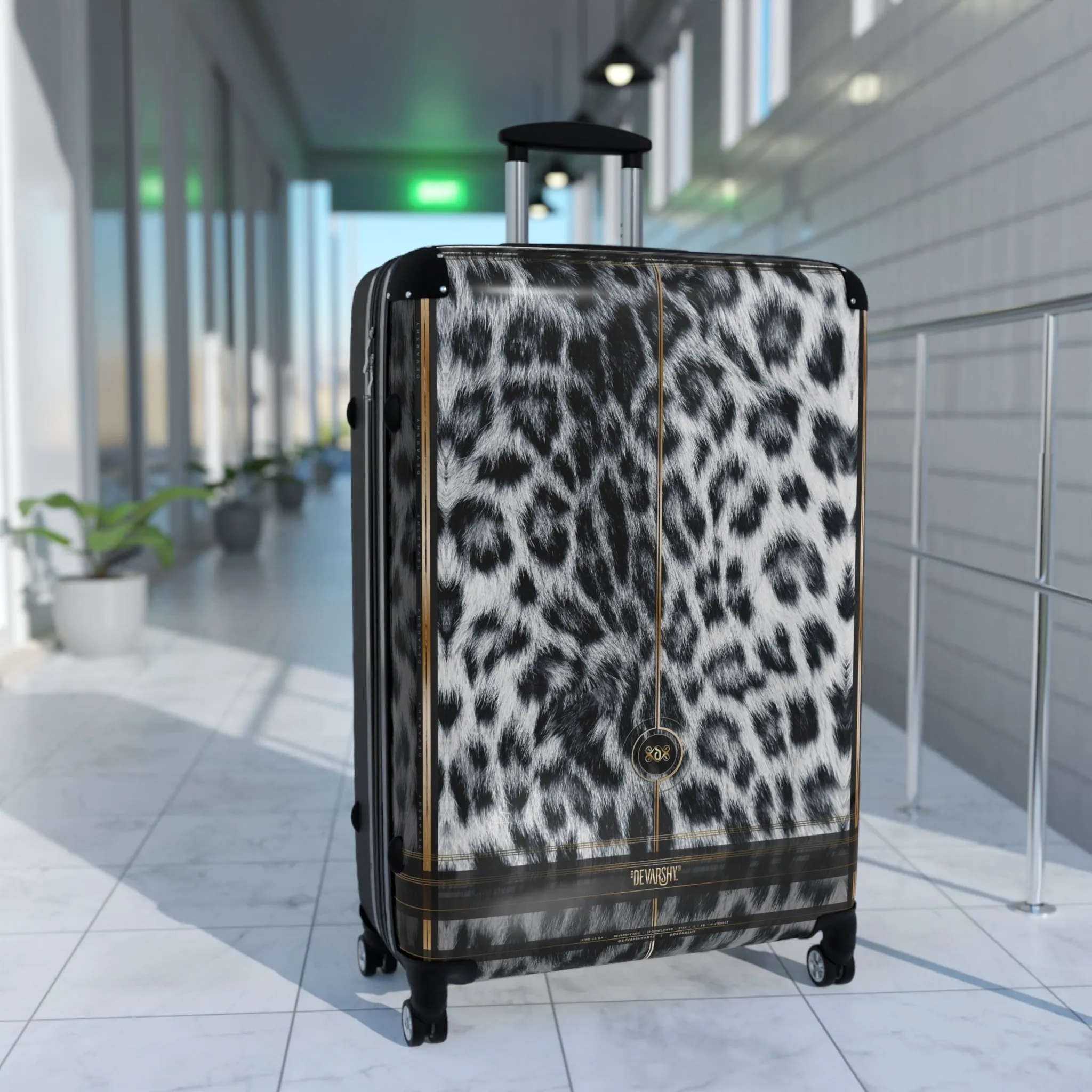 Snow Leopard Print Suitcase Carry-on Suitcase Leopard Print Luggage Animal Print Suitcase in 3 Sizes | D20166