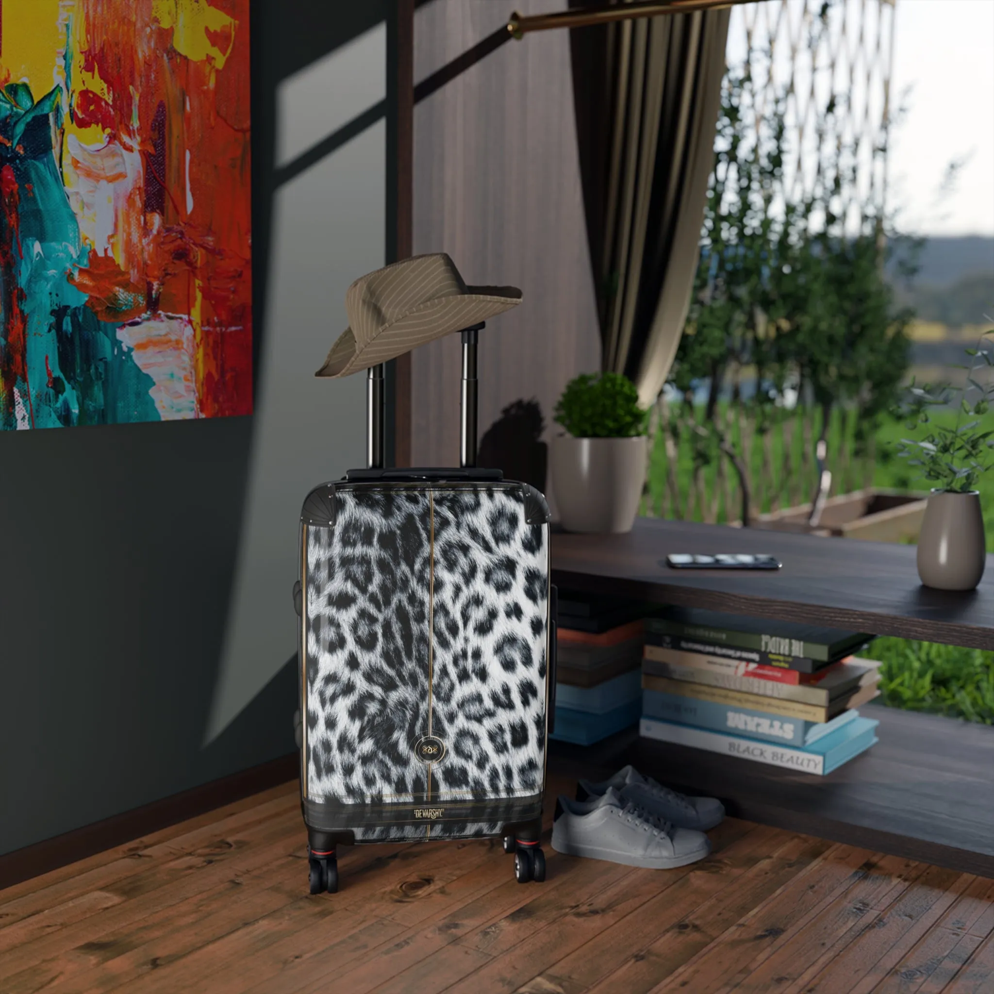 Snow Leopard Print Suitcase Carry-on Suitcase Leopard Print Luggage Animal Print Suitcase in 3 Sizes | D20166