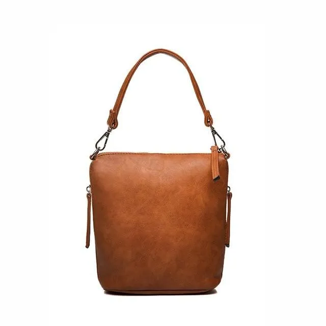 Soft PU Leather Women Shoulder Bag With Zipper