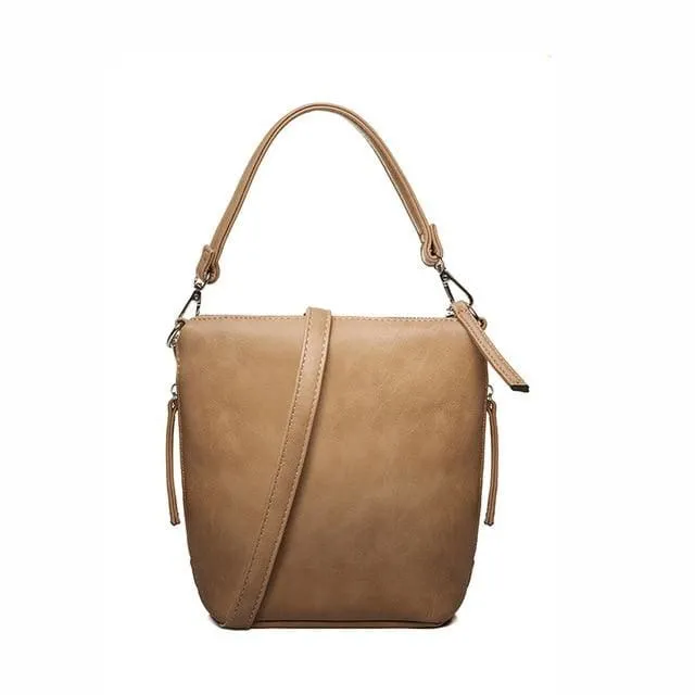 Soft PU Leather Women Shoulder Bag With Zipper