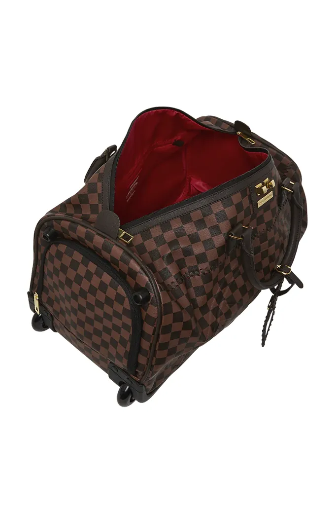 Sprayground Core Embossed Check From Paris With Love Wheely Duffle Bag