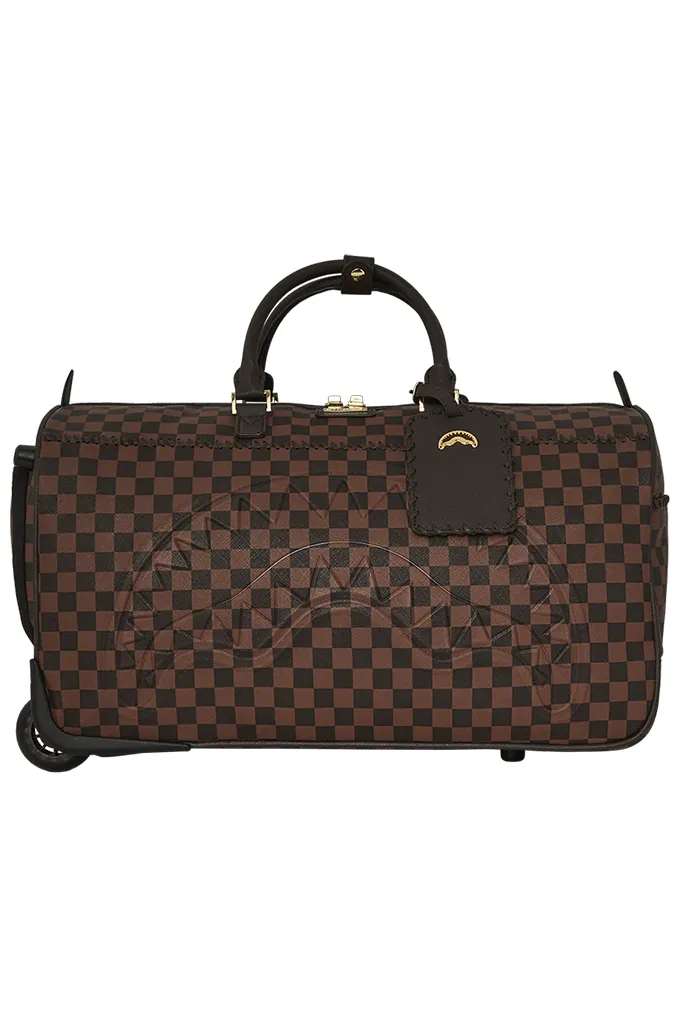 Sprayground Core Embossed Check From Paris With Love Wheely Duffle Bag