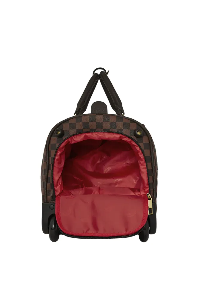 Sprayground Core Embossed Check From Paris With Love Wheely Duffle Bag