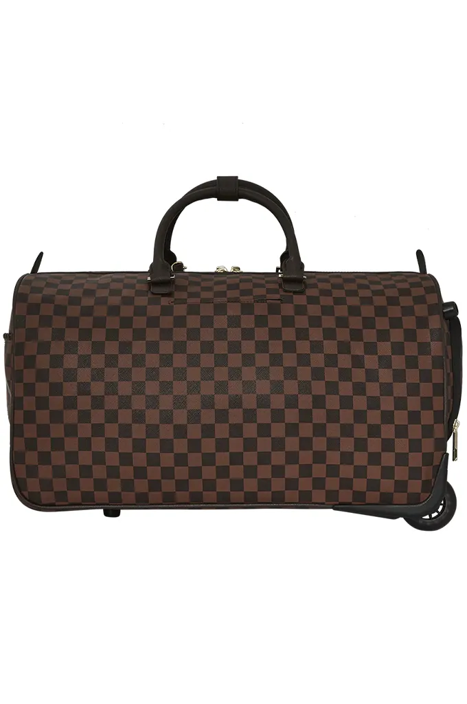 Sprayground Core Embossed Check From Paris With Love Wheely Duffle Bag