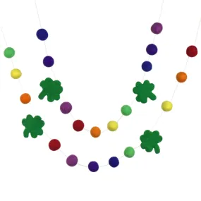 St. Patrick's Day Shamrock Garland- Rainbow