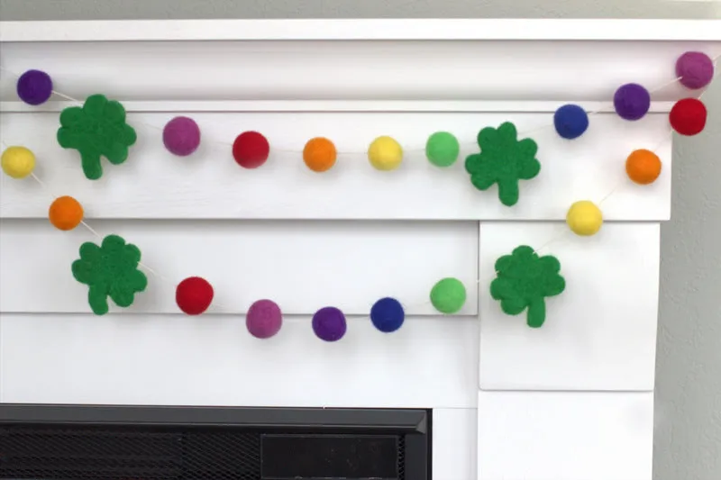 St. Patrick's Day Shamrock Garland- Rainbow