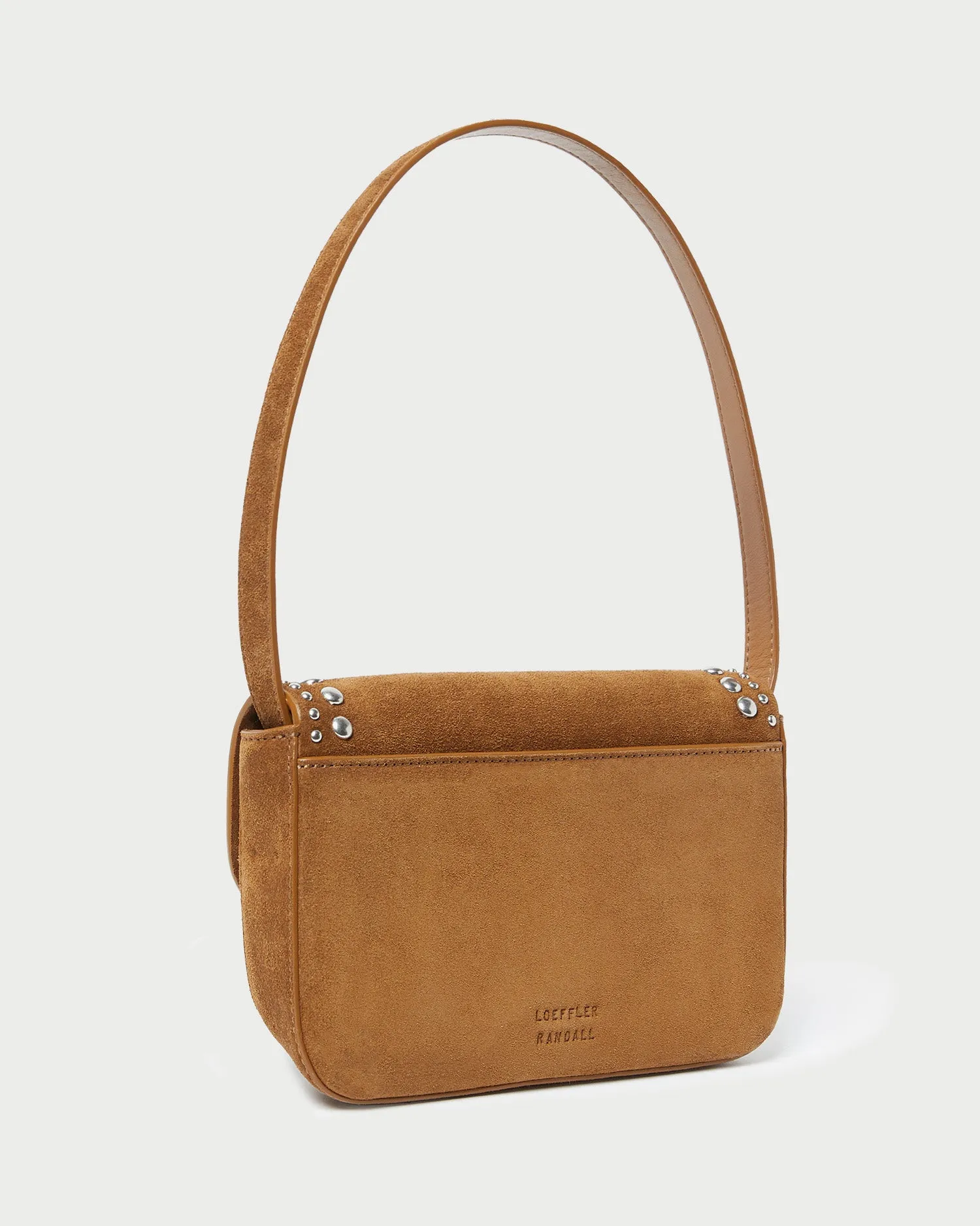 Stefania Cacao Studded Baguette Bag