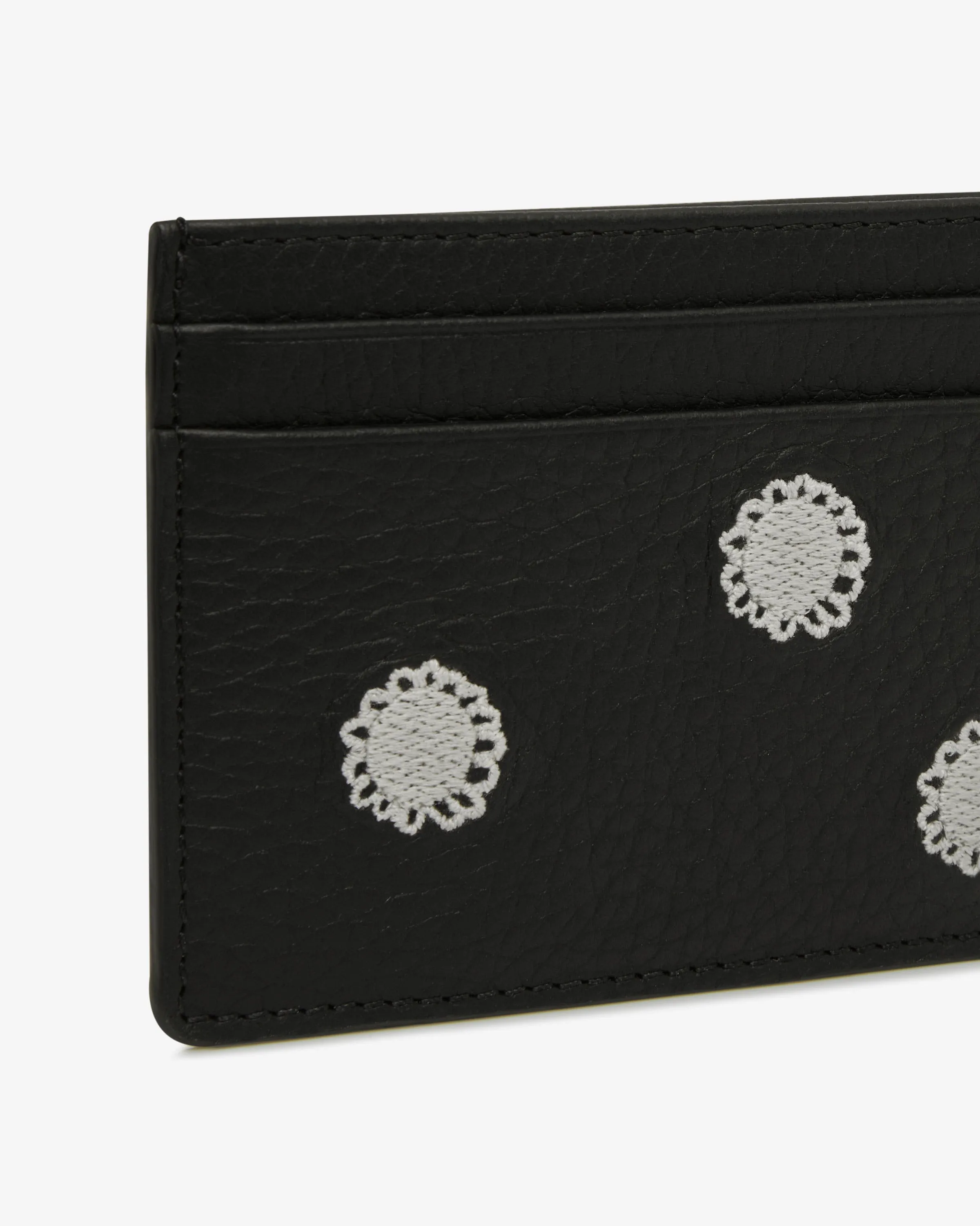 Strathberry x Shrimps Cardholder - Black Embroidery