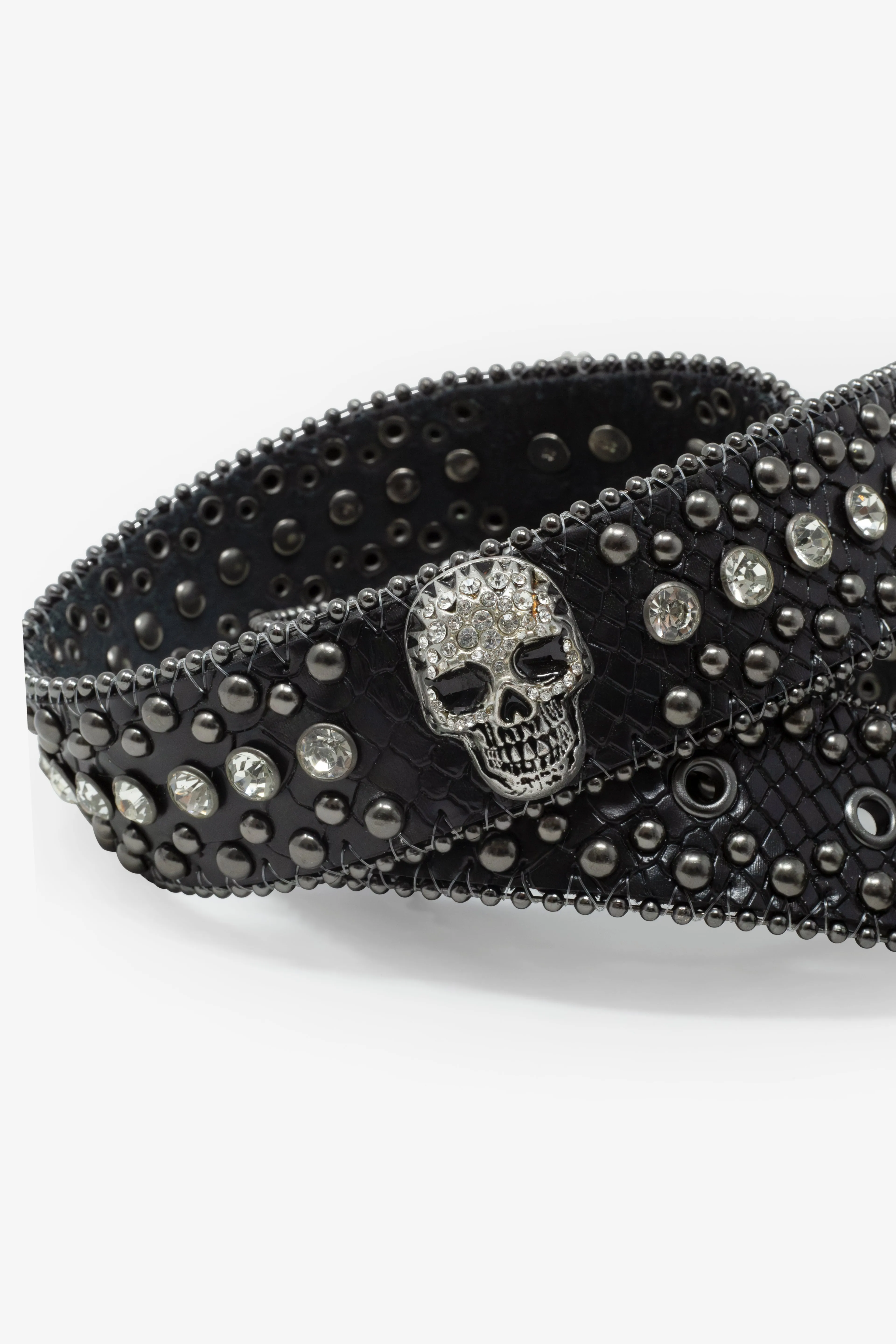 Studded Skull Belt - Black