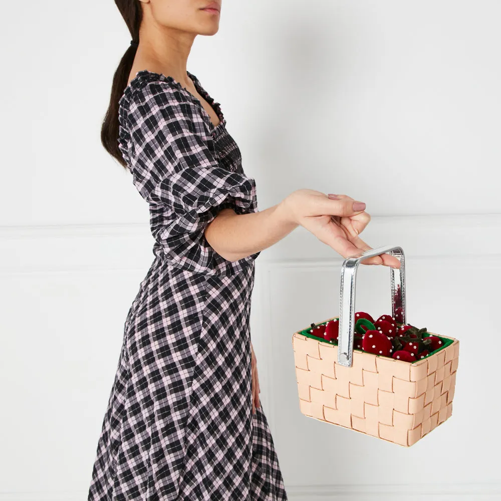 TAN SOMERSET STRAWBERRY PUNNET BASKET BAG