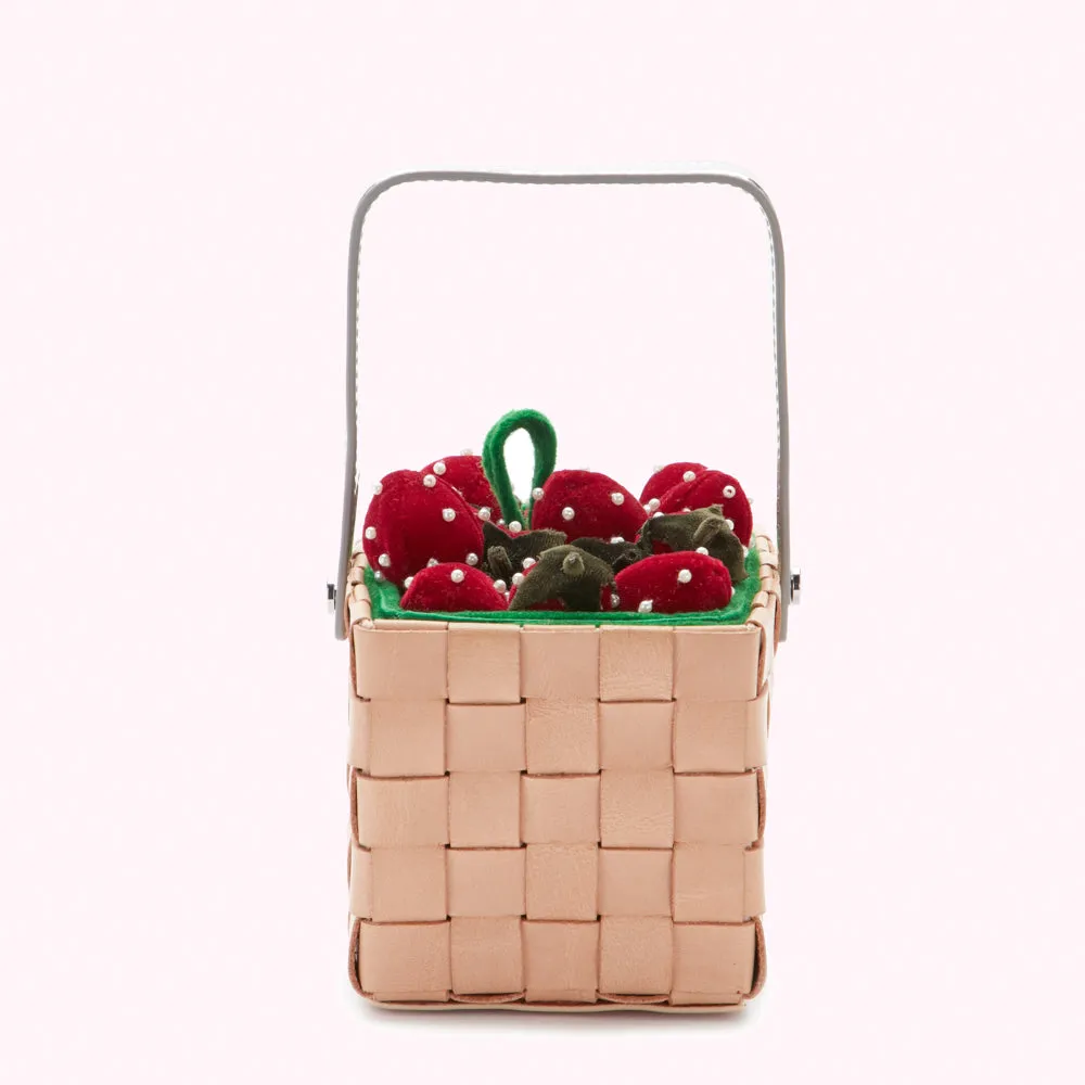 TAN SOMERSET STRAWBERRY PUNNET BASKET BAG