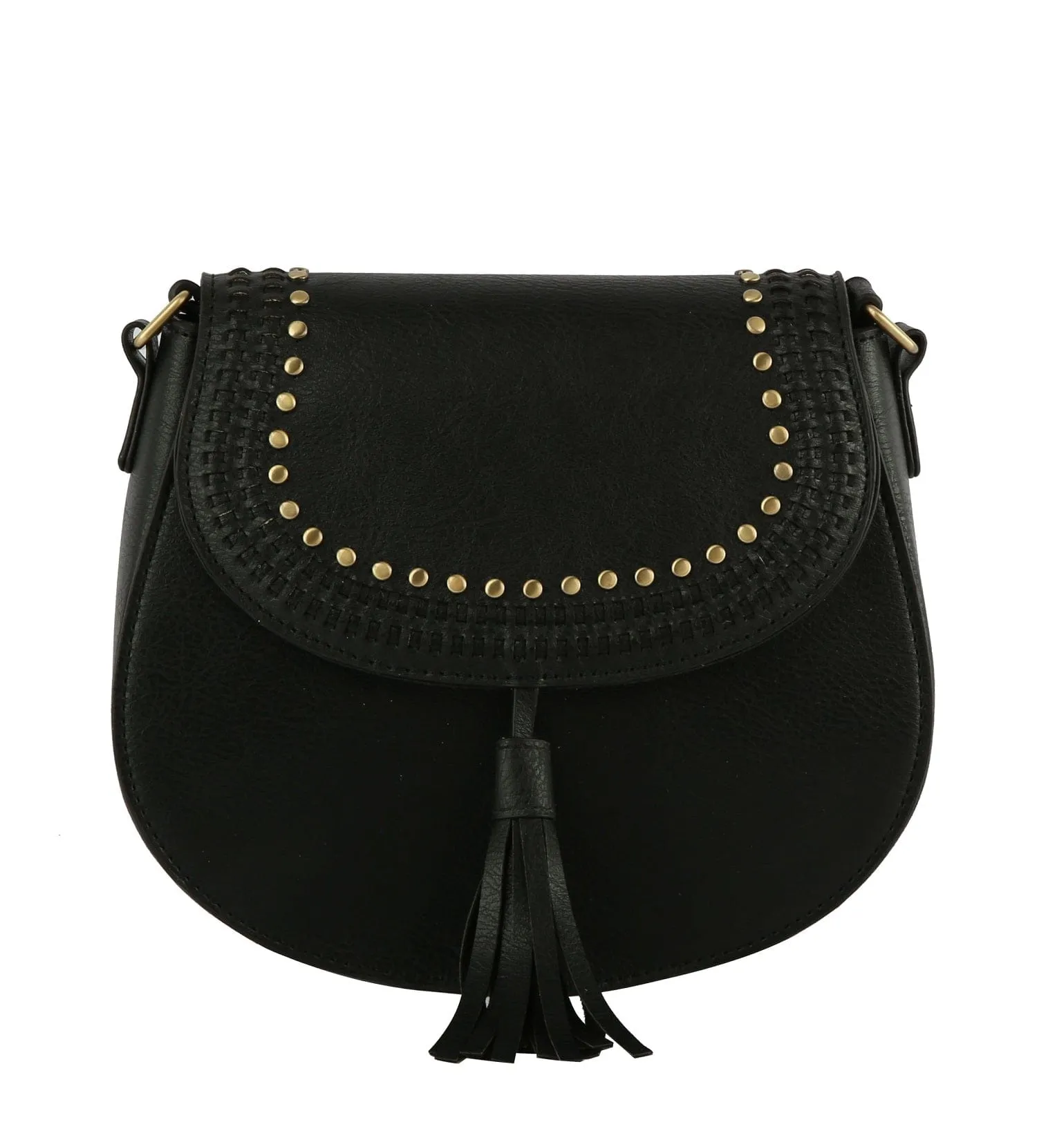 TDM0033 Stud Accent Crossbody w/ Tassel