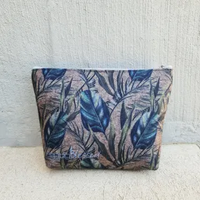 Teal Palms - Recycled Felt Cosmetic Bag