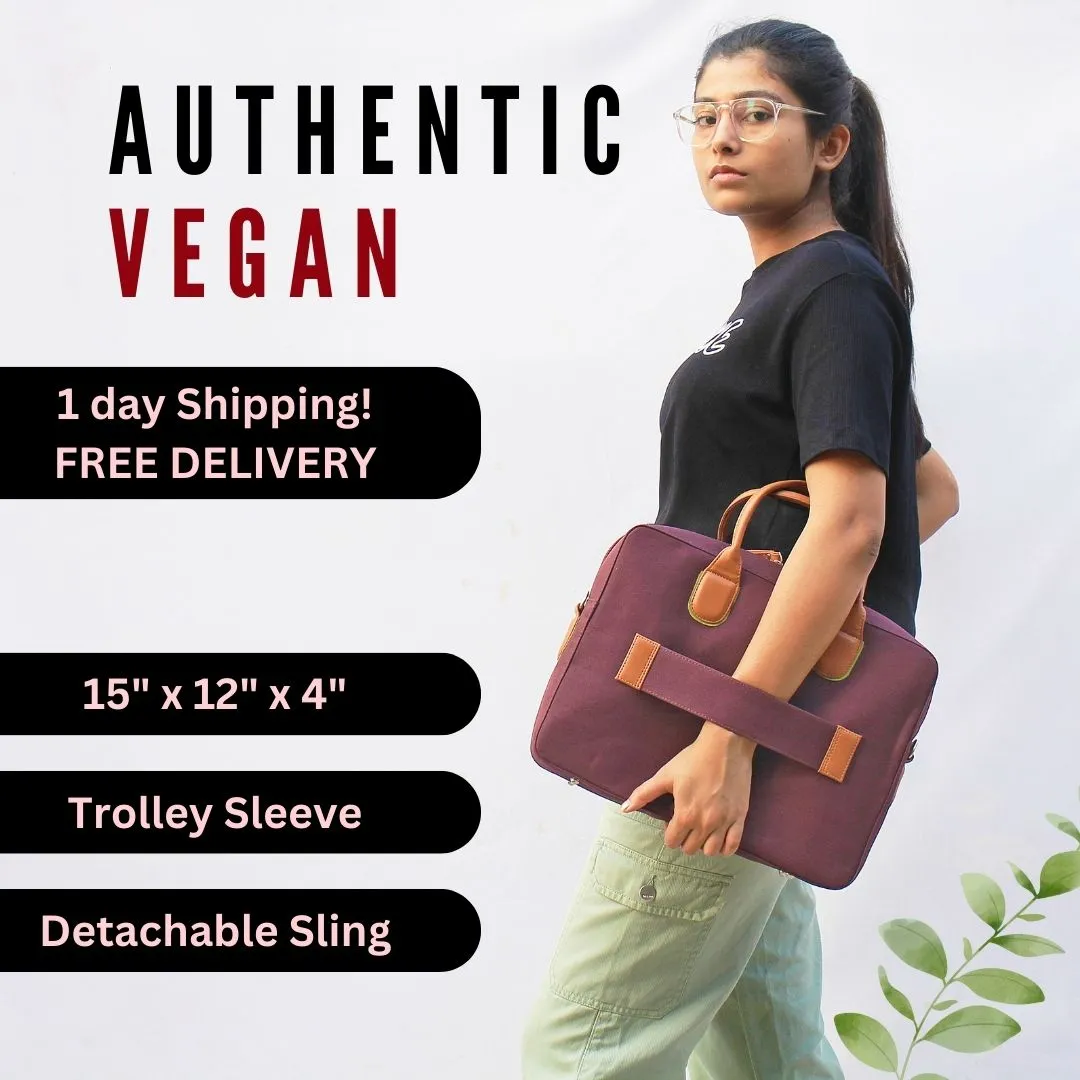 The Everyday All Purpose Messenger Bag Wine - Authentic Vegan