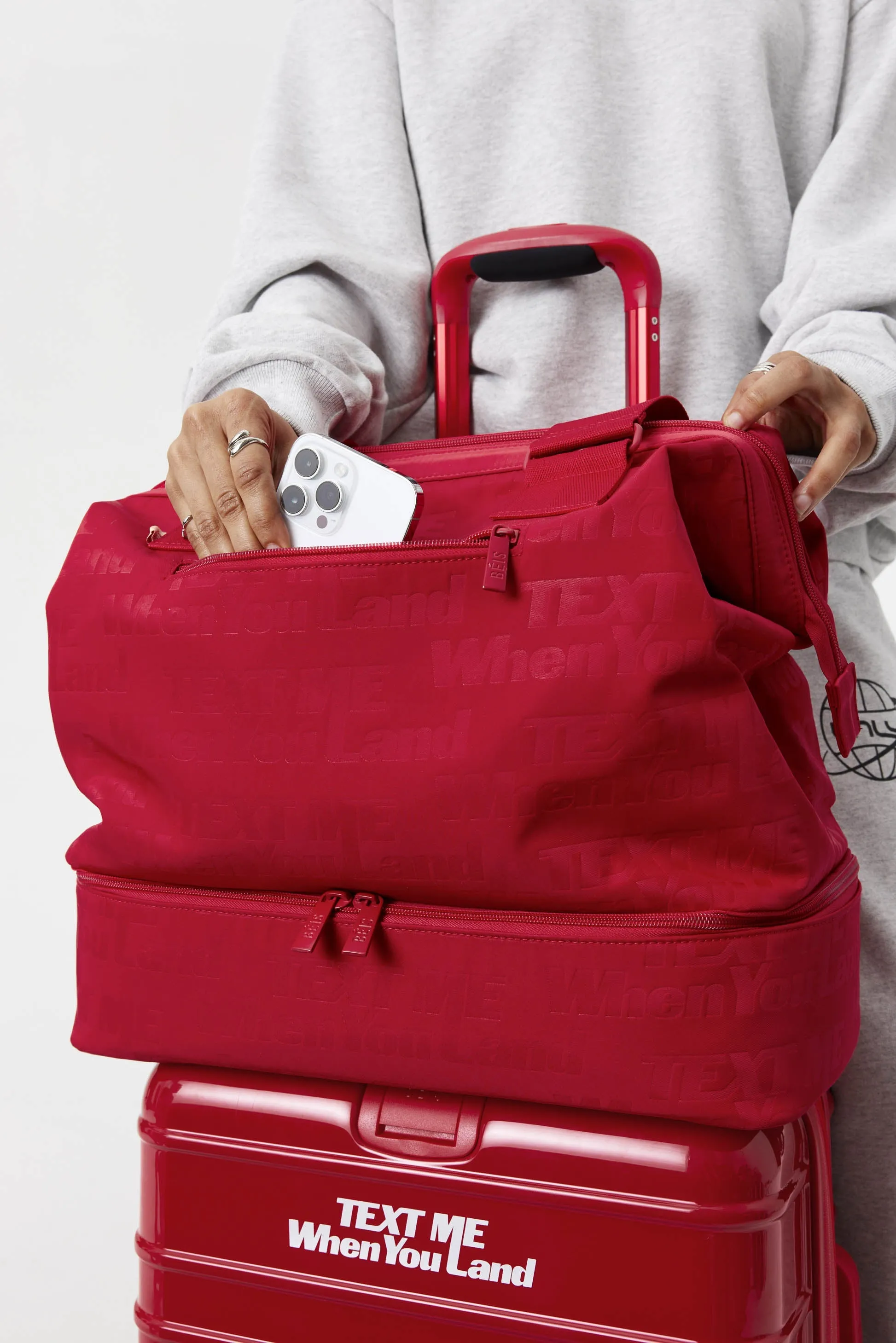 The Mini Weekender in Text Me Red