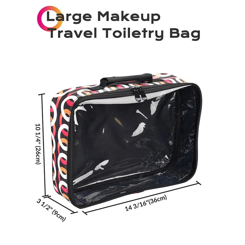 TheLAShop Cosmetic Makeup Bag Portable Clear Bag 14x10x3"