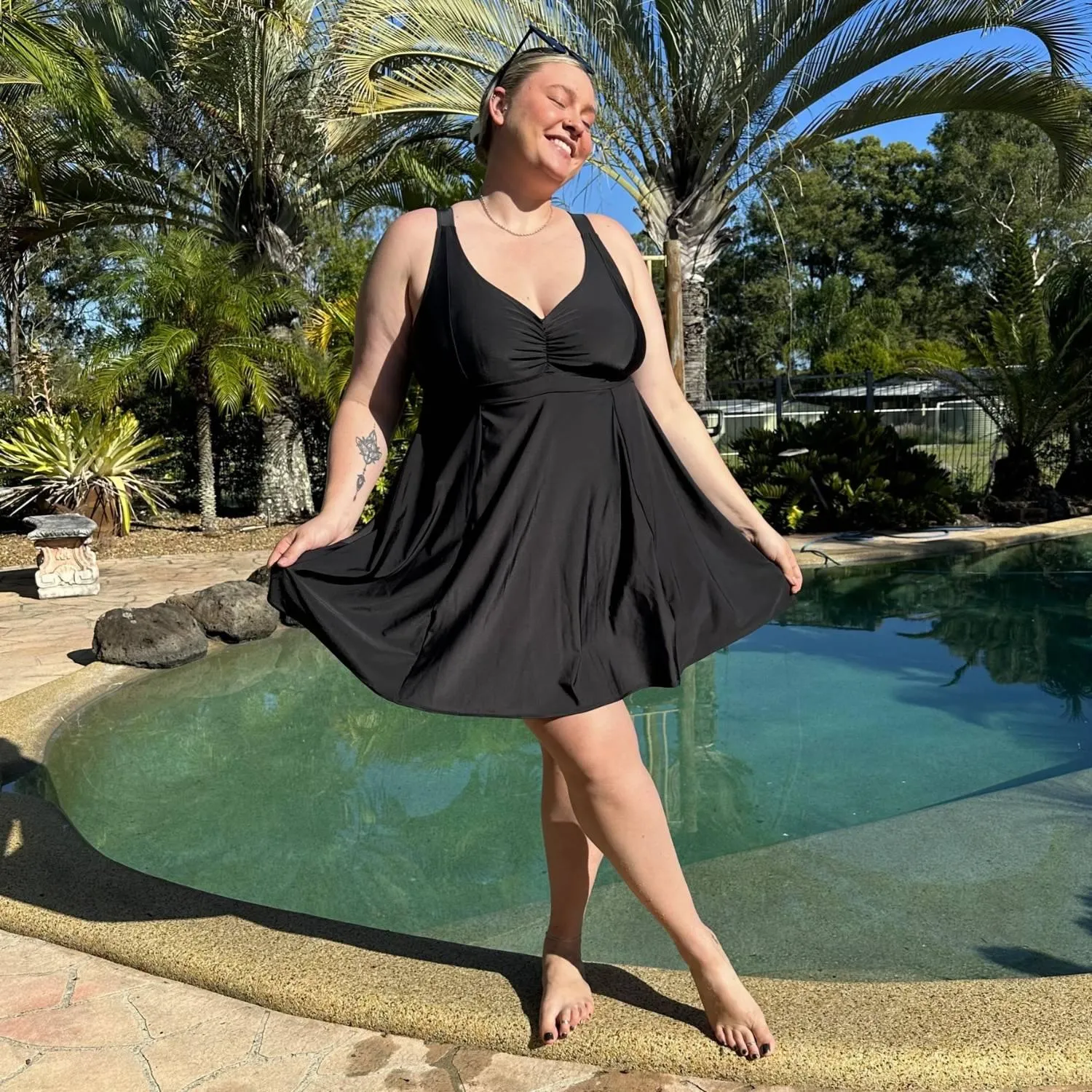 There Can Be Only One Swim Dress - Black