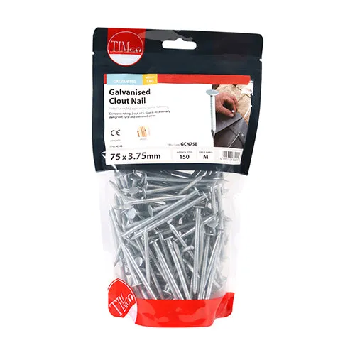 TIMco Galvinised Clout Nails 75mm