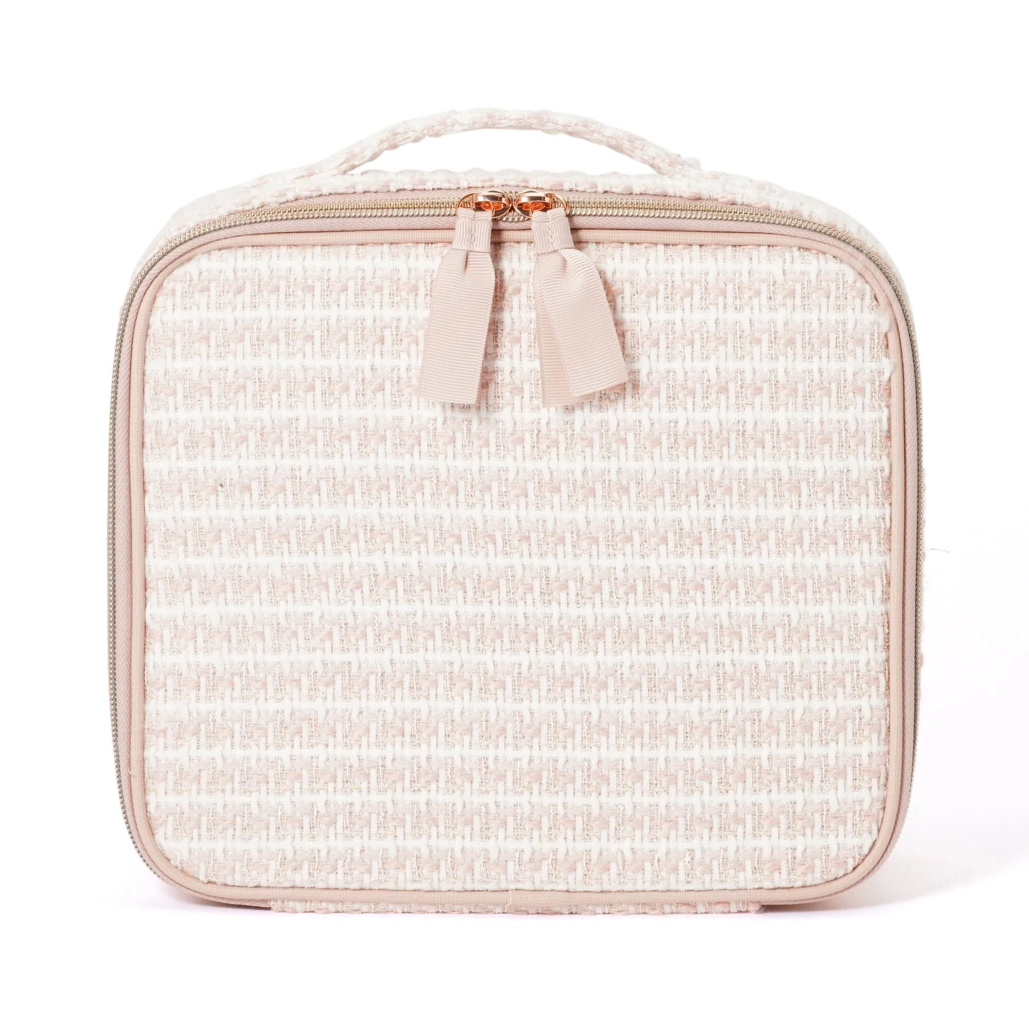 Tweed Vanity Makeup Bag Pink