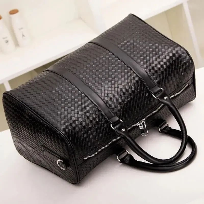 Unisex Black Woven Bag for Business Trip Carry On and Travel