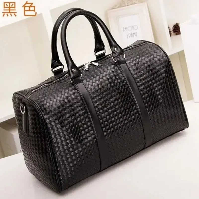 Unisex Black Woven Bag for Business Trip Carry On and Travel