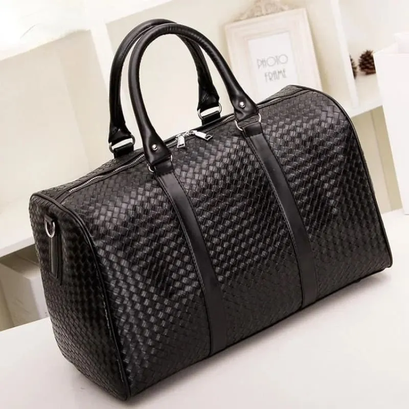 Unisex Black Woven Bag for Business Trip Carry On and Travel