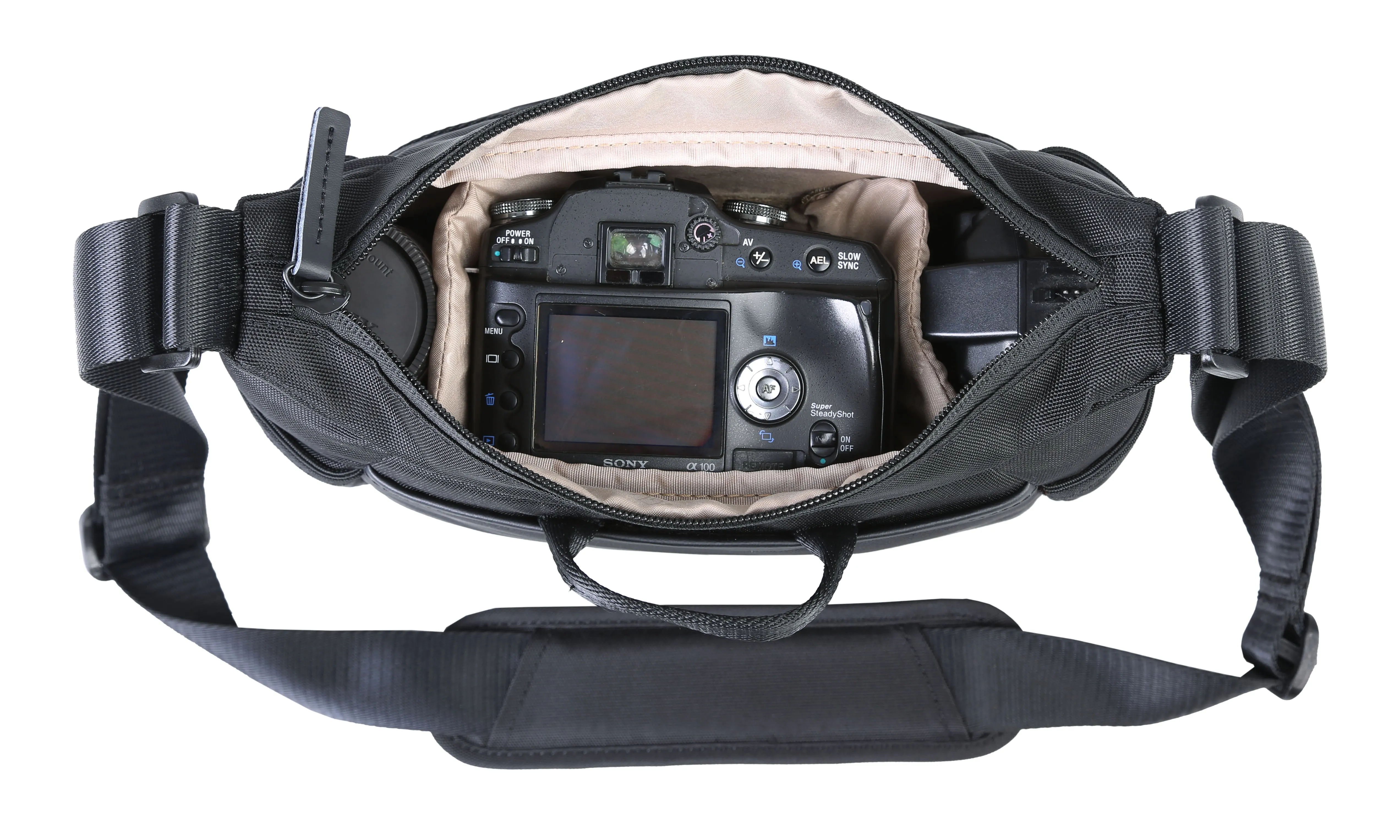 VEO GO 21M BK 4 Litre Shoulder Bag - Mirrorless camera   two lenses