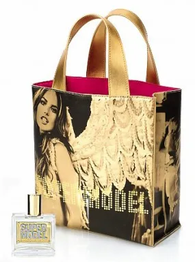 VICTORIA'S SECRET SUPERMODEL TOTE Market Bag Beach Book Shopper Carryall SILVER