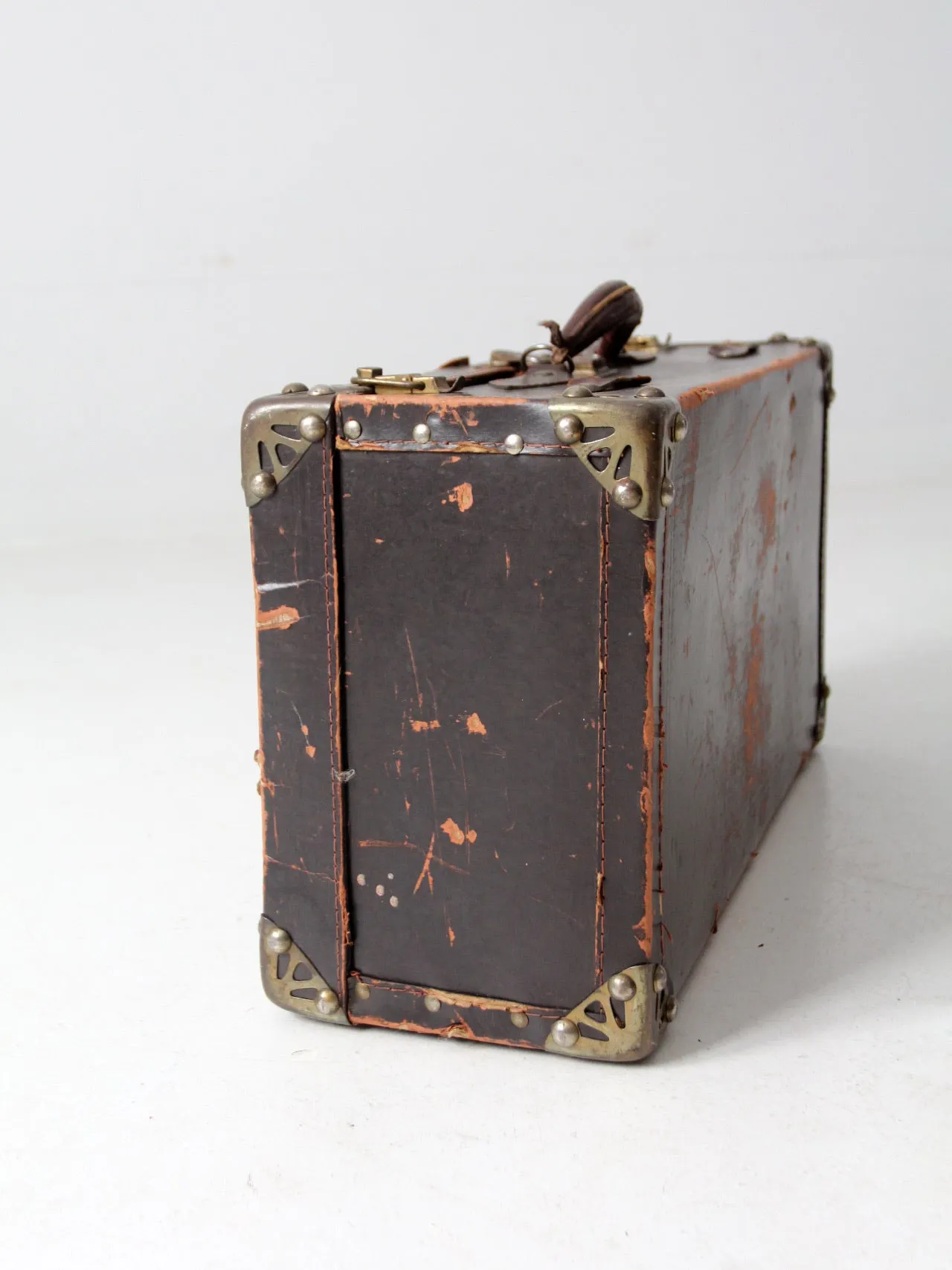 vintage brown cardboard suitcase