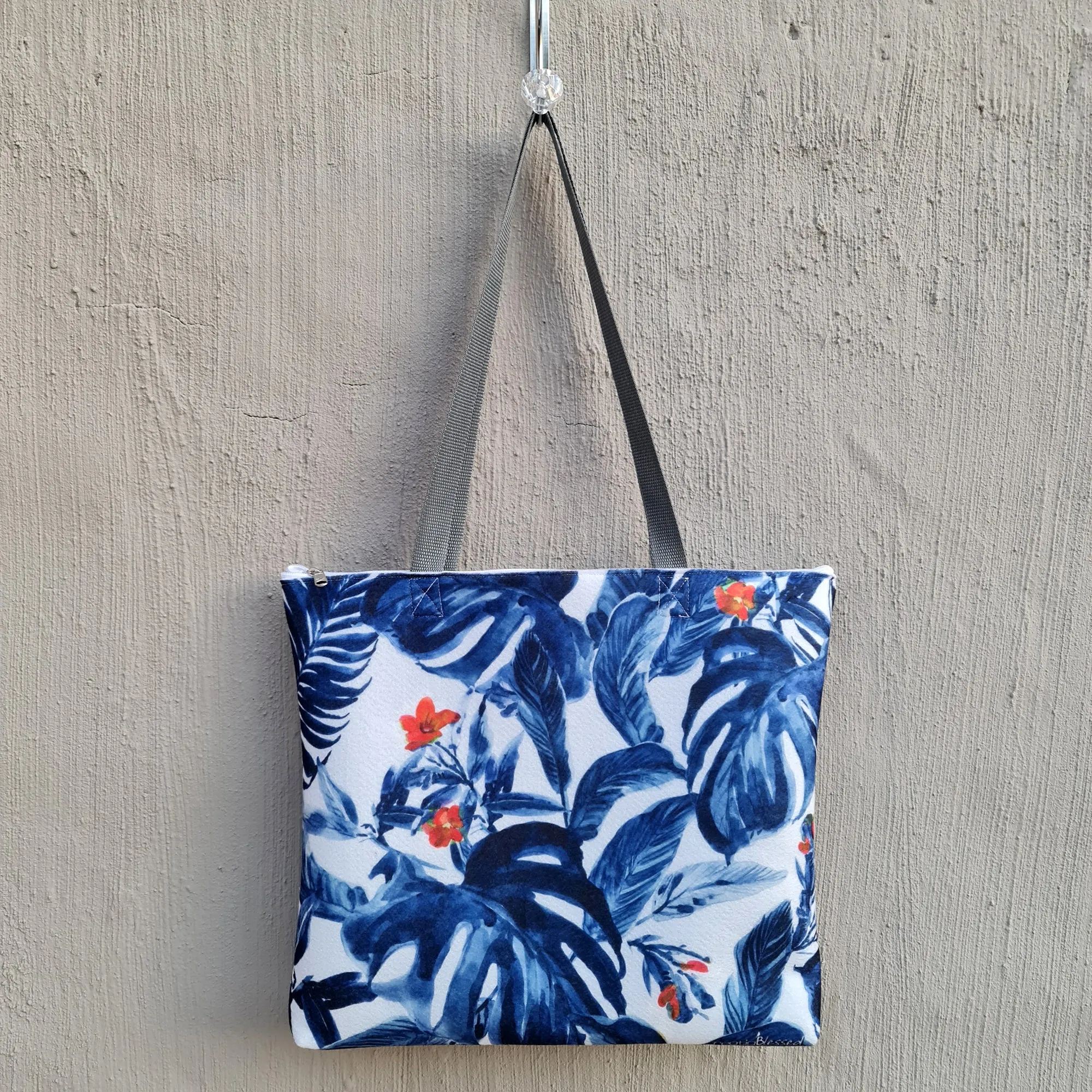 Watercolour Palm Leaves - Recycled Felt Tote Bag