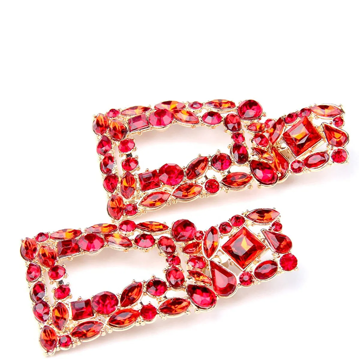 Women's Rhinestone Rectangle Drop Earrings